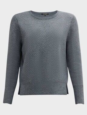 Kobi Halperin Holli All Over Rhinestone Crewneck Sweater New Med New $398